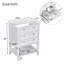 Meuble-lavabo 24 po sans lavabo, base seulement, structure en bois, armoire de rangement avec tiroir et tablette ouverte, blanc