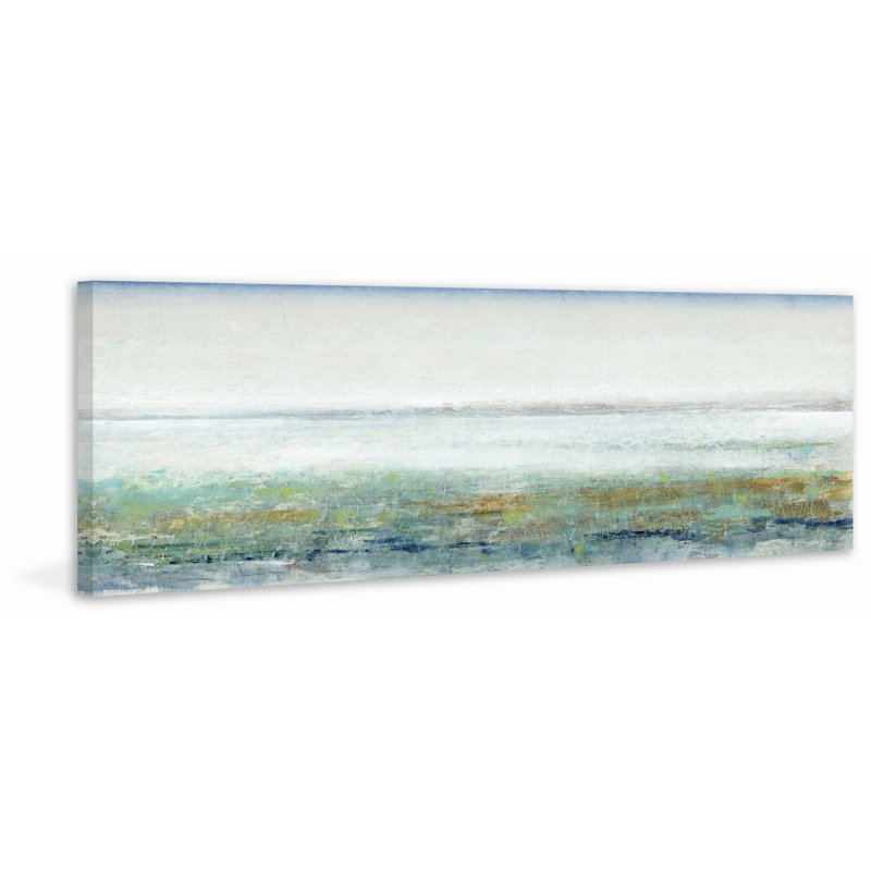 « turquoise brume iii », reproduction de peinture à l’acrylique sur toile tendue, H 15 po x l 15 po x P 1,5 po