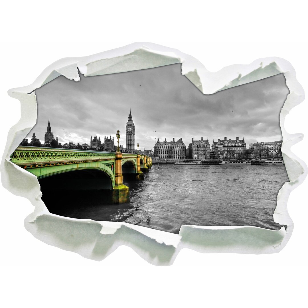 London Skyline mit Themse und Big Ben Wandaufkleber