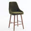 Upholstered Bar Stool with Wooden Legs Modern Counter Stool with Back & Footrest Comfortable Kitchen Island Stool for Home Bar-117671168