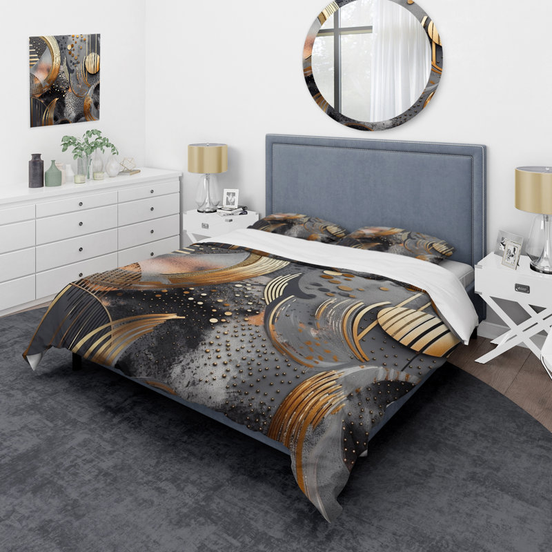 Ensemble de housse de couette en couleurs douces Marble Abstract III Bed, Housse de couette simple + 1 taie décorative stan