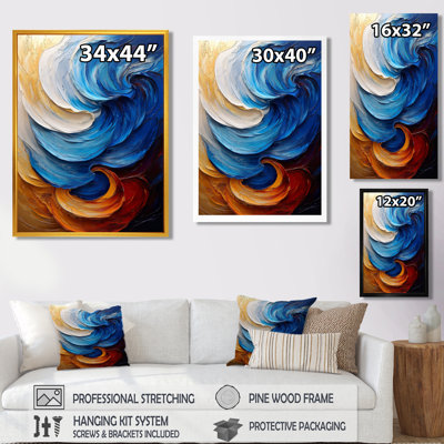 Nunding Modern Abstracy Waves Golden Harmony I - art sur toile Waves