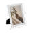 Photo Frame Resin Glass Scalloped Edge Polyresin Paper Accent Decorative Display Stand Casual Style Home Decor Classic Trim Detailing Vertical Horizontal Orientation Freestanding Lightweight Build