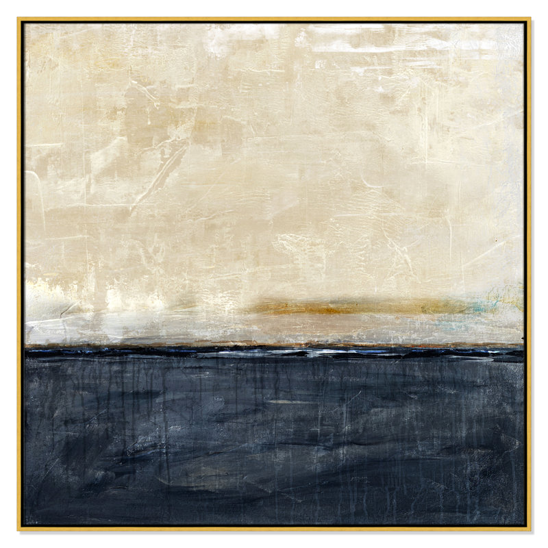 «Better Days», impression marine par Denise Brown, H 46,5 po x l 46,5 po, Doré