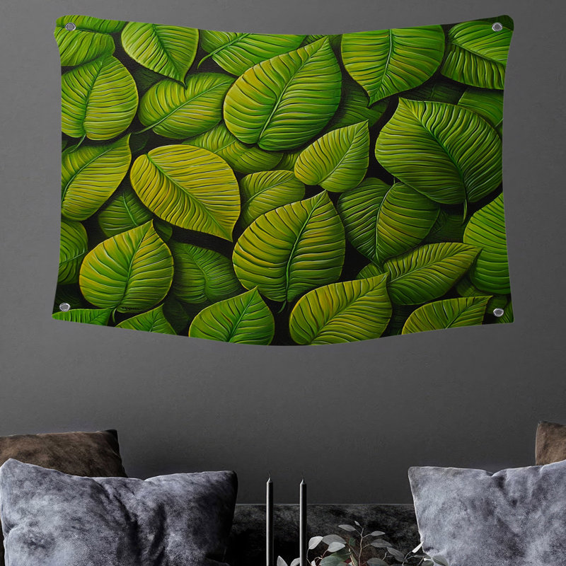 Tapisserie murale à motif de feuilles - décoration murale florale, 50" H x 60" W