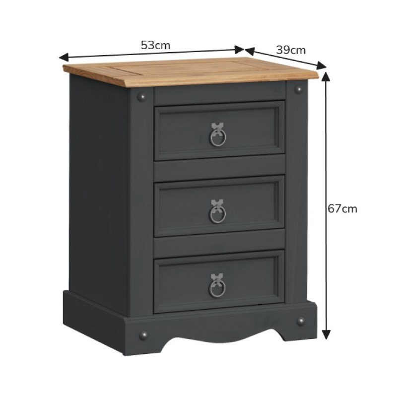 53cm W Solid Wood Bedside Table