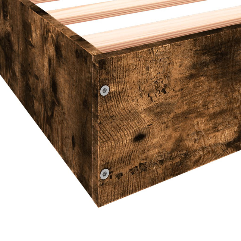 Vidaxl Bed Frame Small Single, Smoked Oak