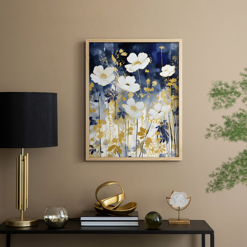 Reproduction encadrée FLORAL Series CCCCLXVII - bois massif, Naturel, H 21 po x l 17 po