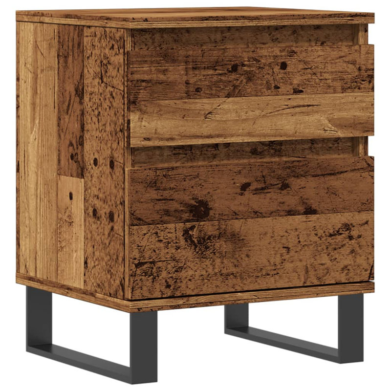 Alicianna 40cm W Manufactured Wood Bedside Table, Old Wood