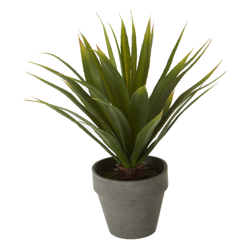 58cm Faux Agave Plant in Stone Pot