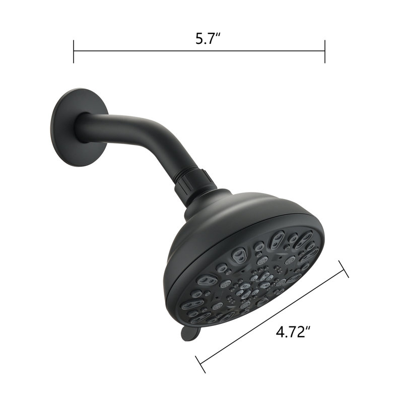 Pomme de douche à pluie réglable, Noir mat