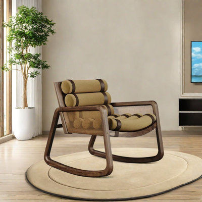 Chaise berçante élégante en bois de frêne