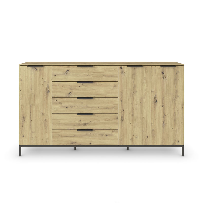 Flipp 5 - Drawer Chest of Drawers, Artisan Oak/Graphite