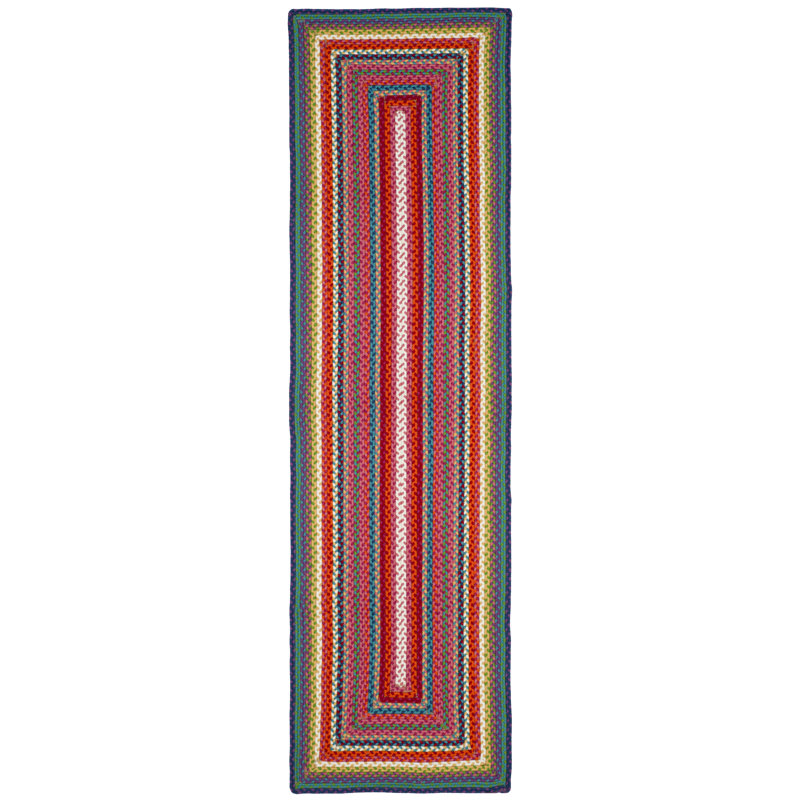 Tapis d'intérieur / extérieur géométrique tissé à la main Paulina, Tapis de couloir 2 pi 3 po x 12 pi