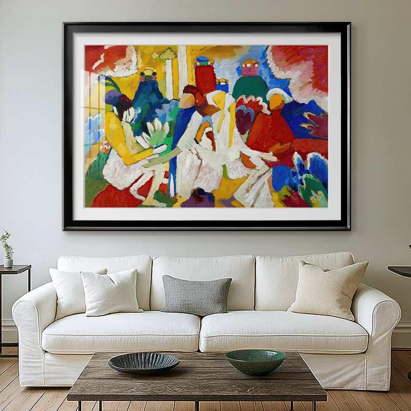 Improvisation 6 (africain) - Wassily Kandinsky - reproduction encadrée avec passe-partout et verre - 1909, 26,5 x 36,5, Noir