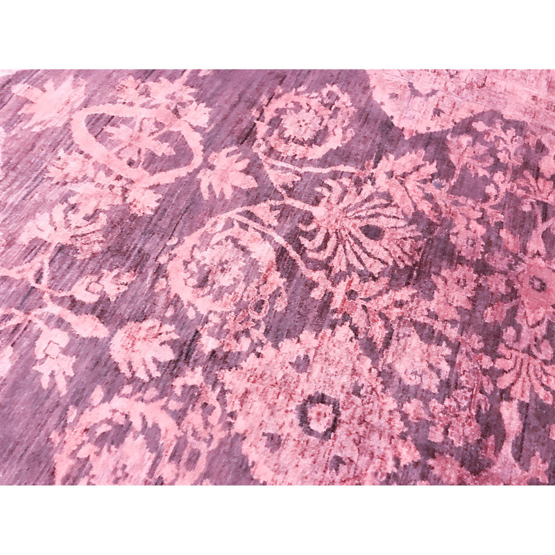 Tapis mauve noué à la main de haute qualité