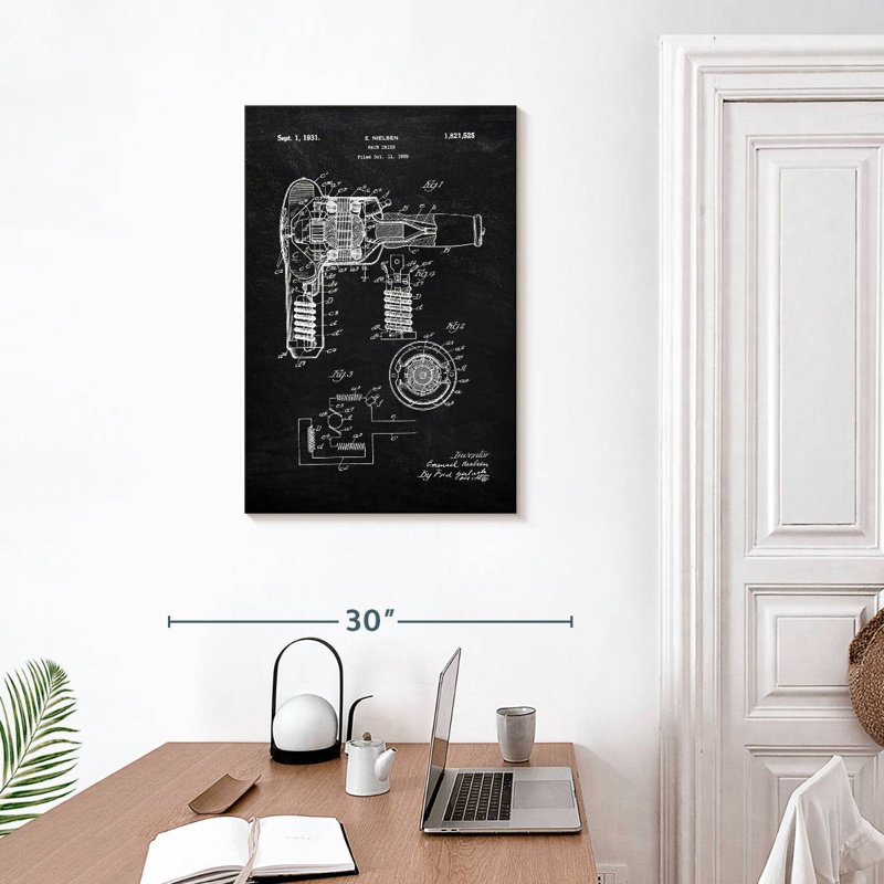 Hair Dryer 1931 BW Kynaat, 30" H x 20" W