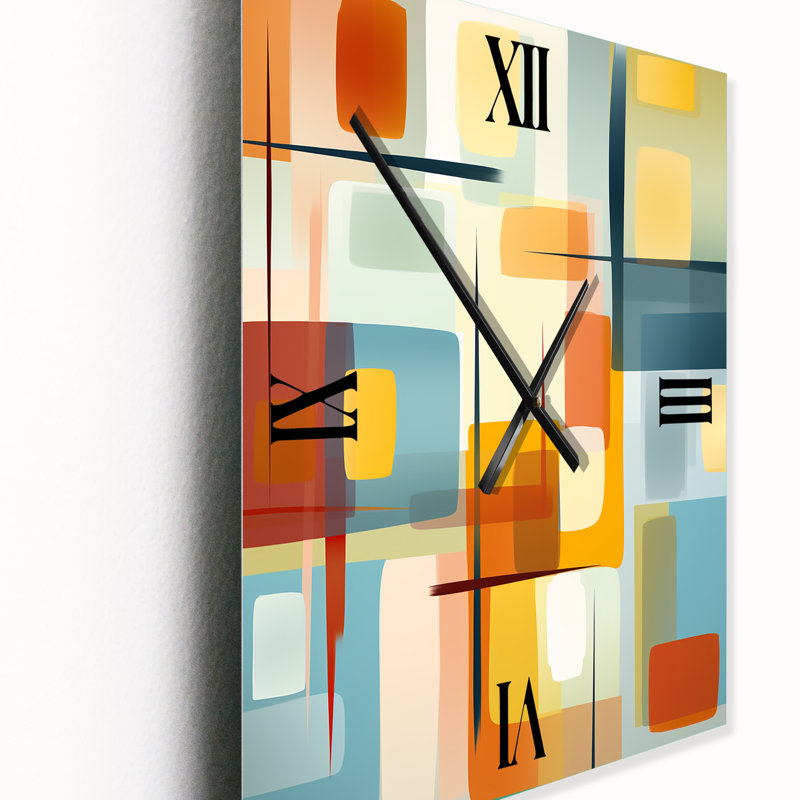 Horloge murale Mid-Century, H 40 po x l 30 po x P 1 po