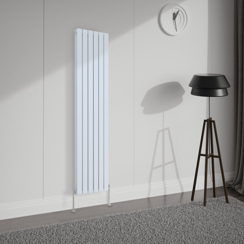 Shonna Vertical Double Flat Panel Radiator, 180cm H x 40.8cm W, Gloss White