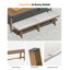 Banc d'extérieur résistant aux intempéries, banc de patio 3 places en aluminium imitation bois avec coussin, pour jardin, véranda, cour, marron-1751201686