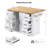 56" Rolling Kitchen Island With Drop Leaf, Rubber Wood, Power Outlet, 4 Doors & 6 Drawers, White-1029227396