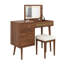 Ensemble de coiffeuse 39 "avec miroir et lumières DEL, coiffeuse avec plateau rabattable, 3 tiroirs, 10 compartiments, ensemble de coiffeuse