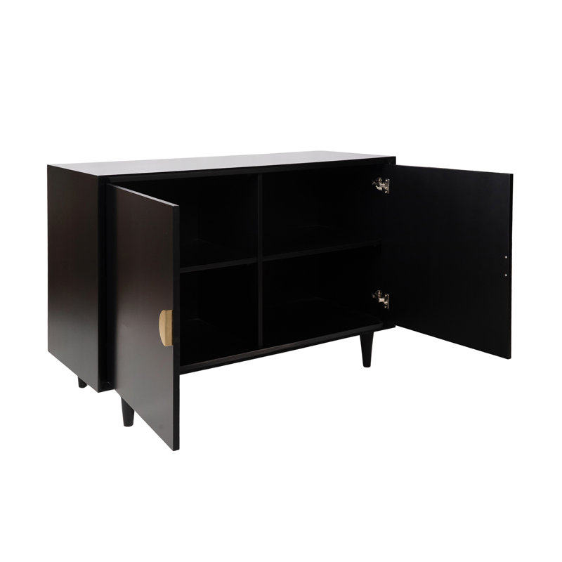 Metarie 50" Wide Solid Wood Sideboard, Tricorn Black