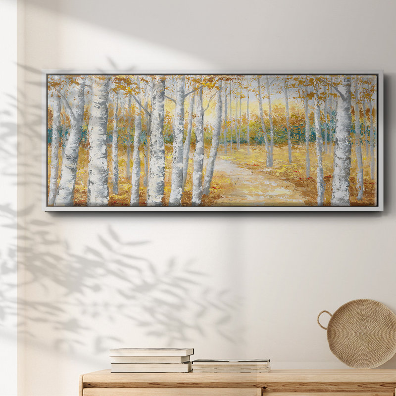 Birch Path I - toile encadrée, H 8 po x l 20 po