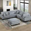 Fauteuil d'angle en velours côtelé gris