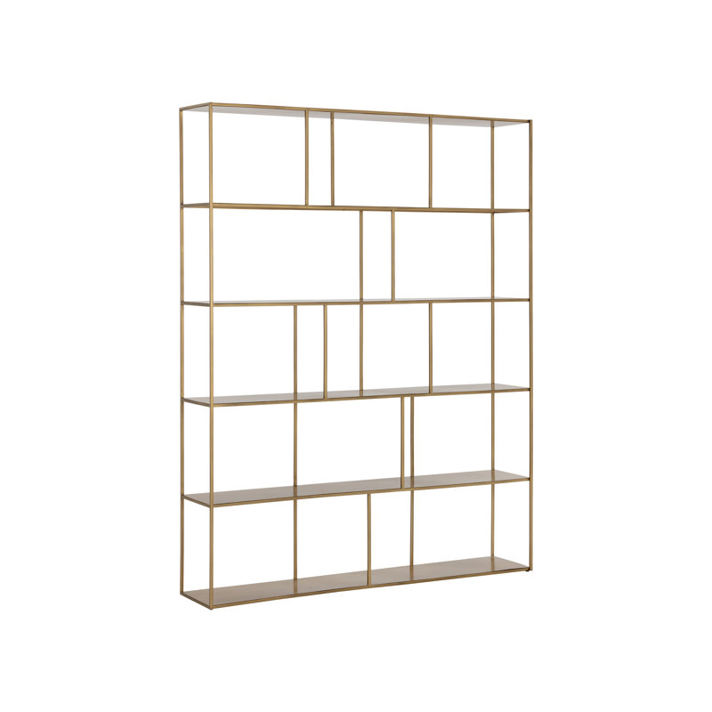 Mixt Etagere Bookcase, Gold, 77" H x 60" W x 12" D