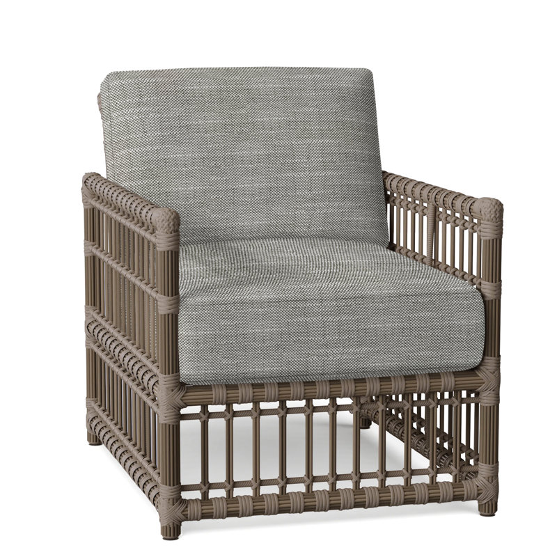 Newport Arm Chair with Cushions, Rollo Silver, No Welt, Newport #66 Burlap