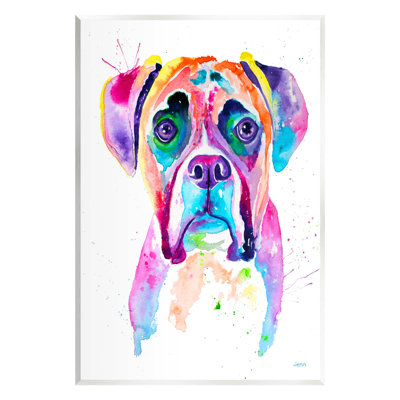 " Boxer Dog Vivid Watercolor Style " by Jen Seeley