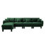 Canapé 4 places Boucle avec accoudoirs distinctifs en forme de coquillage, 1 repose-pieds amovible et pieds cylindriques - enveloppé de tissu-1901495529