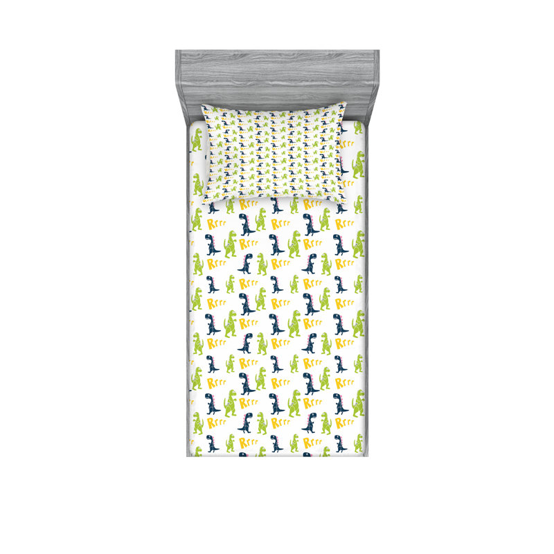 Multicolore ensemble de draps et taies décoratives Ambesonne, Ensemble de draps pour taille de lit simple TG ave