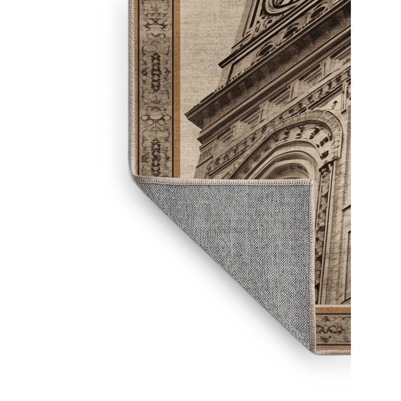 Tapis oriental classique lavable à la machine en horloge Percilla, 2 x 4