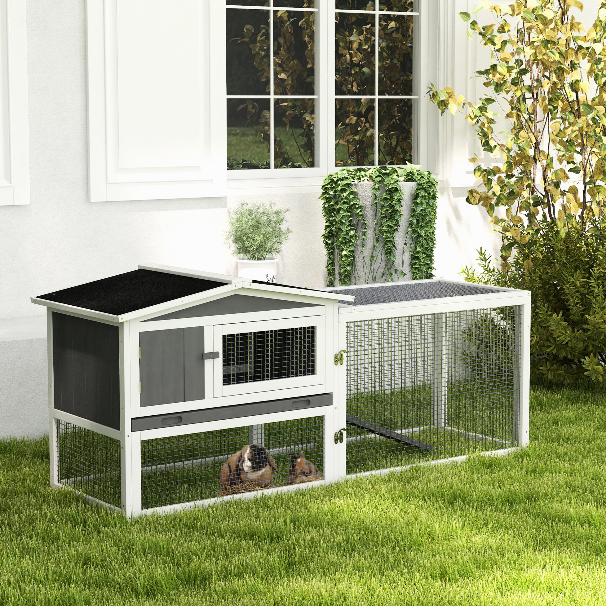 One Allium Way® Rabbit , 2-story, Detachable Run, Waterproof, For 1 - 2 ...