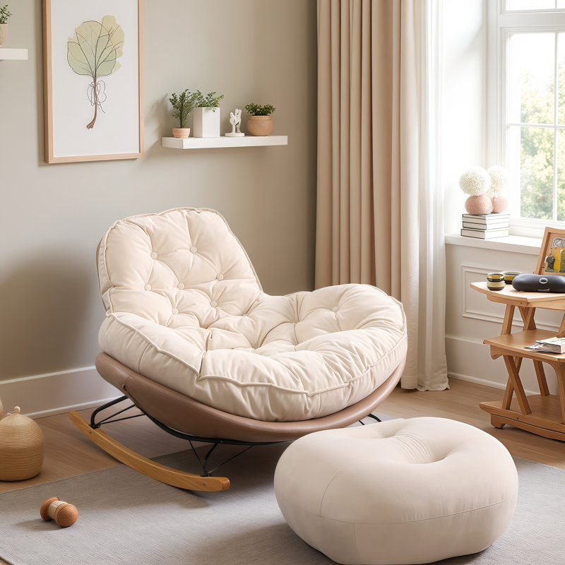 Fauteuil de jeu rembourré amovible Irving , Café clair