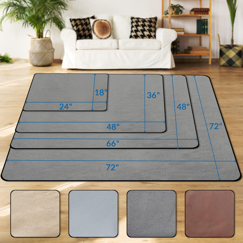 48" x 66'' Eco-Friendly Large Dog Pee Pads, Modern Mat For Muti-cdog, Light Grey