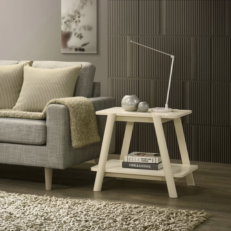 Metz Mid-Century Modern Wood Shelf End Table