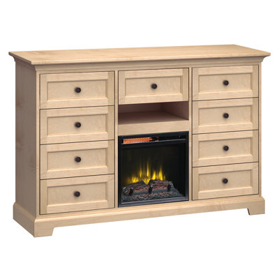 Unfinished TV Stand for TVs up to 43" with Fireplace Included