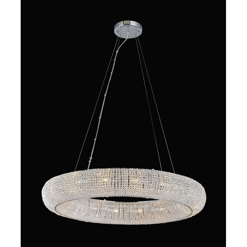 Lustre rond en cristal 16 lumières Transitional