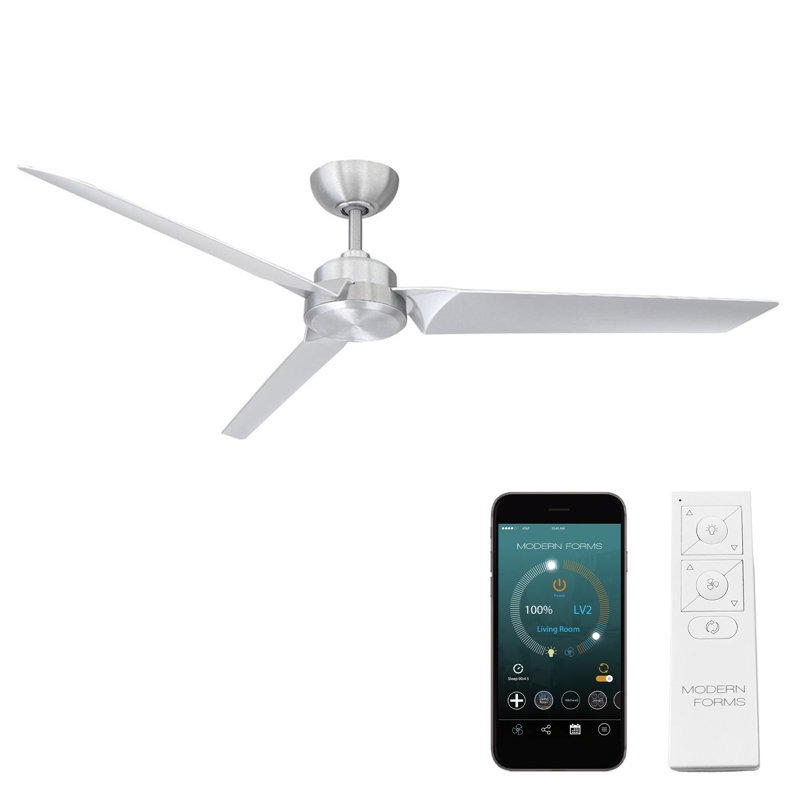 Roboto 3 - Blade Indoor/Outdoor Smart Ceiling Fan with Remote Control Included, Works With Alexa and iOS / Android App, 62"