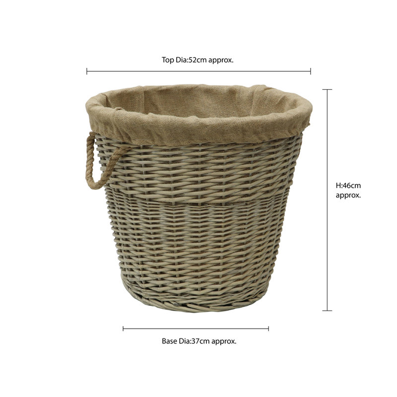 Hand Woven Wicker Laundry Basket with Handles