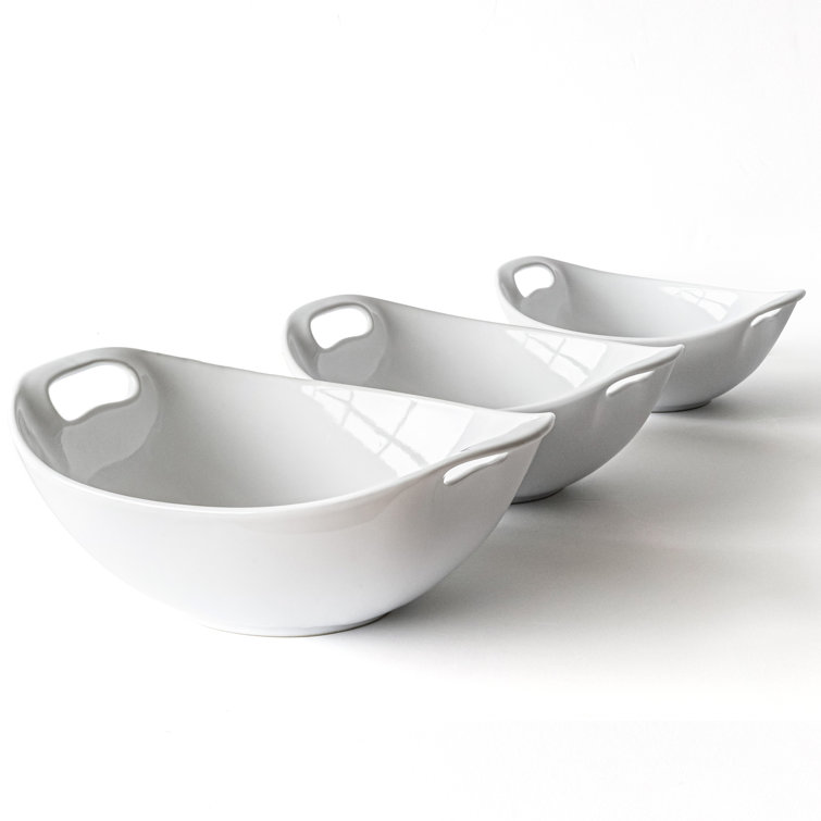 3pc Plastic Nesting Serving Bowls White - Made By Design™