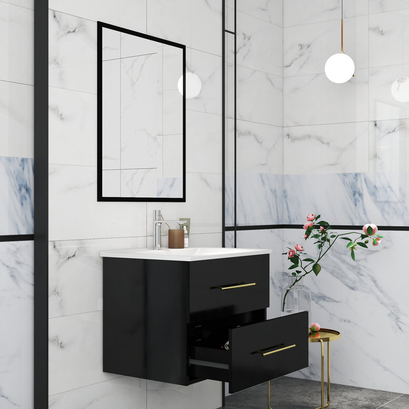 Sutton  24-Inch Wall-Mounted Vanity With Ceramic Basin