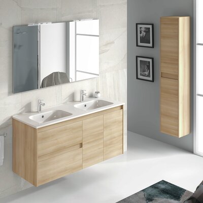 Ambra 48"" W Double Bathroom Vanity Set with Mirror -  WS Bath Collections, Ambra 120 DBL Pack 2 NO