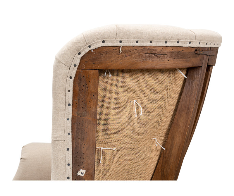 Welsh Leather Tufted Wingback Chair