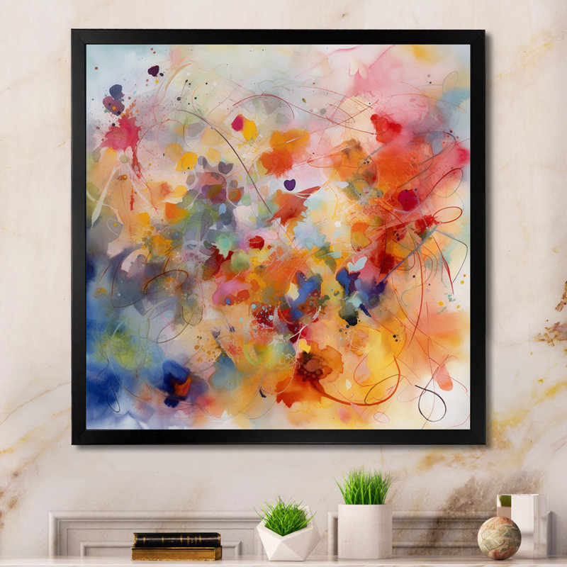 Colorful Transformations Of Flow II " Colourful Transformations Of Flow II ", Black Picture Framed, 16" H x 16" W x 1" D