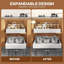Ensemble de 2 paniers de rangement extensibles pour armoire extensible de 21 po de profondeur, réglables de 12,05 à 20,4 po de largeur, 3 glissières avec patins, blanc