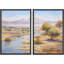 «Soft Desert River Landscape with Distant Mountains», reproduction d'art sur toile encadrée, 2 pièces-124932891-124932892